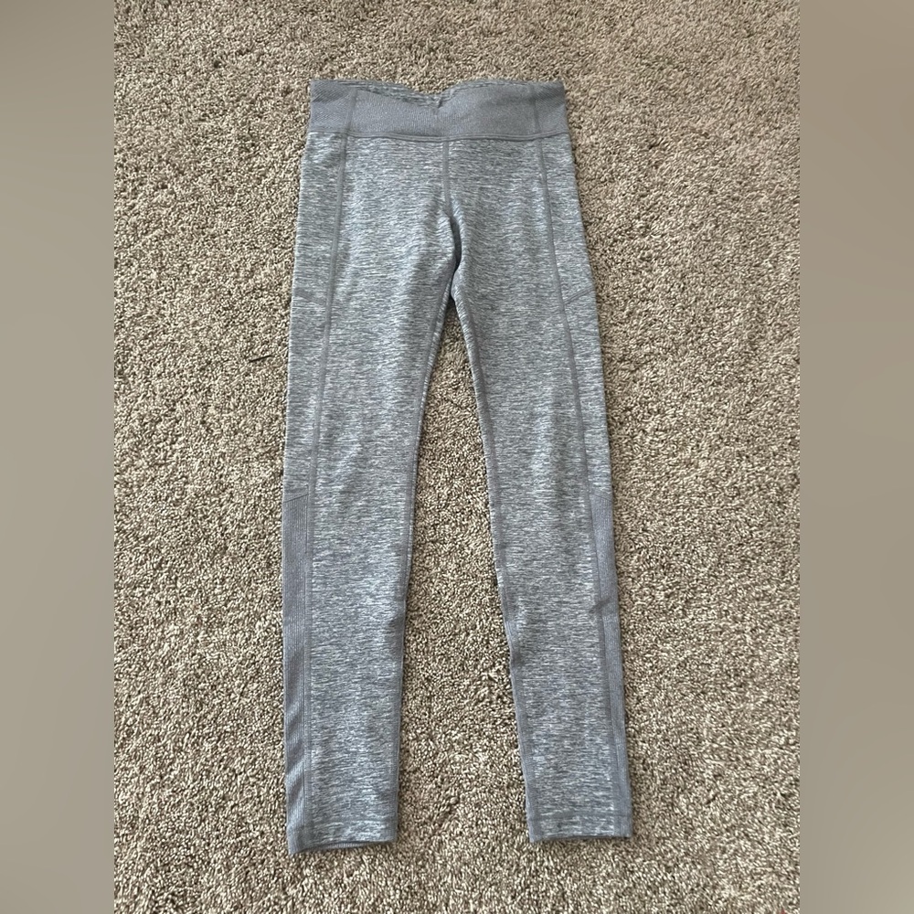 Athleta Girl Gray Full-Length Leggings with Elastic Waistband